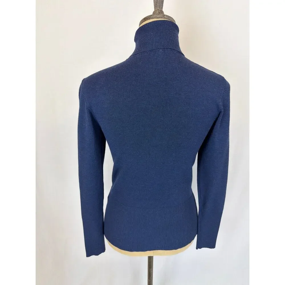NWT Soya Concept Blue Turtleneck Sweater Size XL #0444